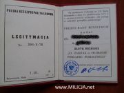 Legitymacja Złota Odznaka Za Zasługi w Ochronie Porządku Publicznego